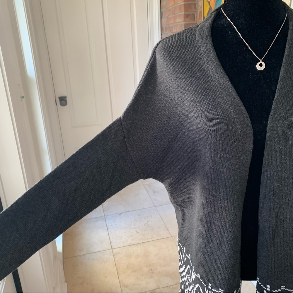 🏷️ Old Navy Border Stitch Geometric Open Front Cozy Cardigan S - Picture 3 of 10